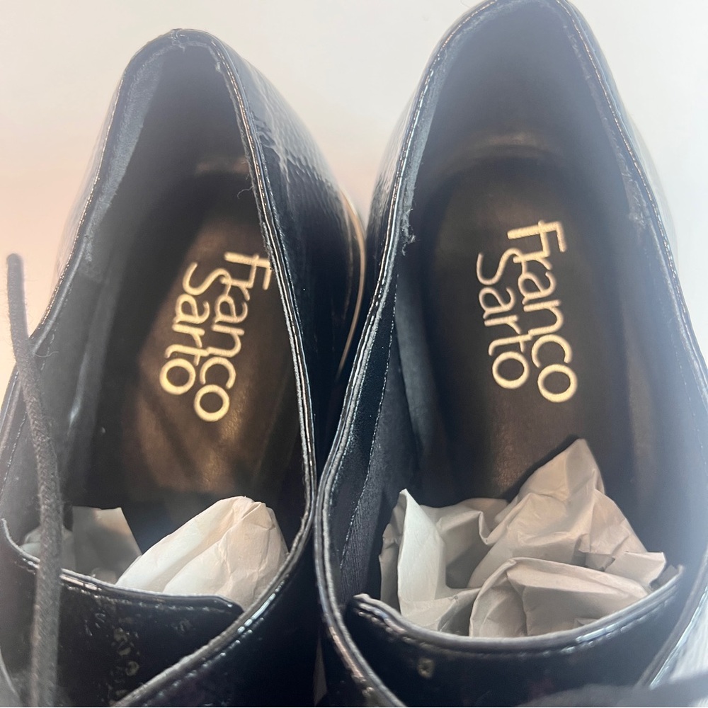 Franco Sarto Women’s Black Patent Lace-Up Oxford – Size 9M - Picture 3 of 10